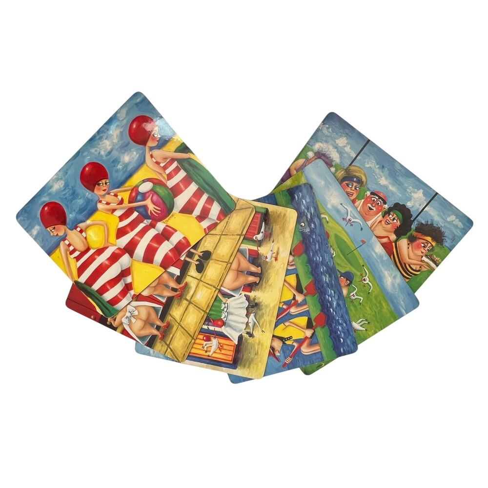 Maxwell‎ Williams 2007 Designer Hard Back Cork Placemats by Sue Janson Set of 6